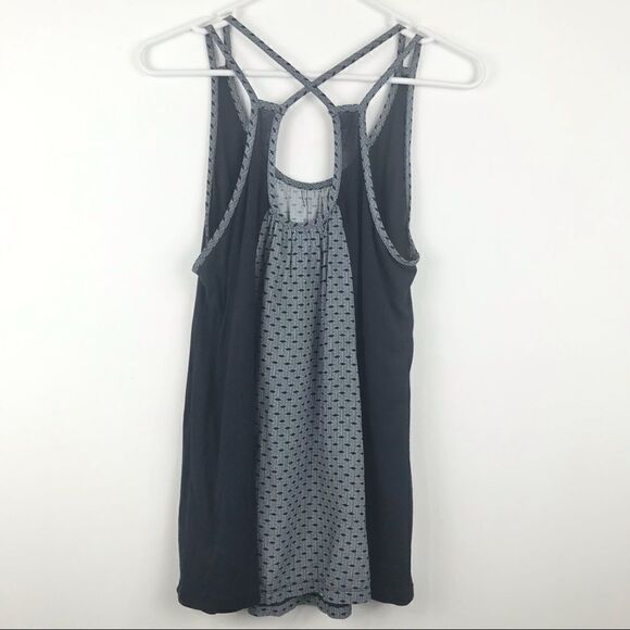 Cabi Navy Blue Pattern Crisscross Tank Blouse #5202 - Picture 7 of 12